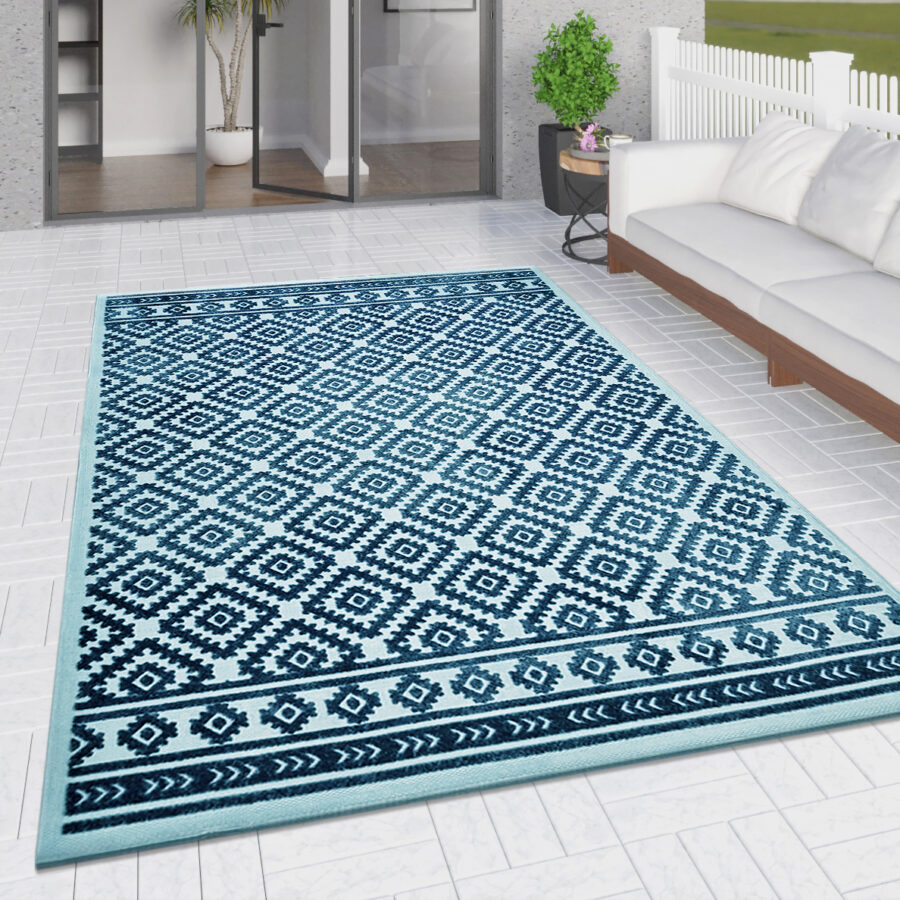 Blue Outdoor Rugs Dropshipping UK Wholesale
